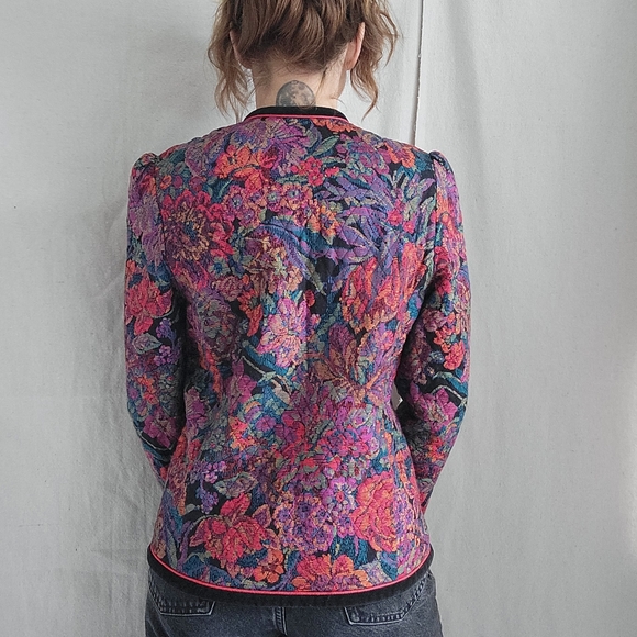 Vintage Floral Tapestry Button Up Blazer - Picture 5 of 7